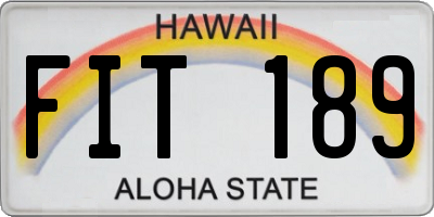 HI license plate FIT189