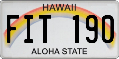 HI license plate FIT190