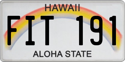 HI license plate FIT191