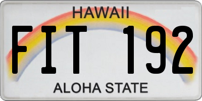 HI license plate FIT192