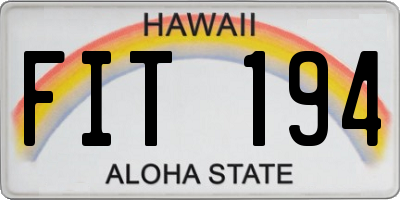 HI license plate FIT194
