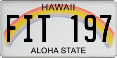 HI license plate FIT197