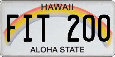 HI license plate FIT200