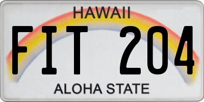 HI license plate FIT204
