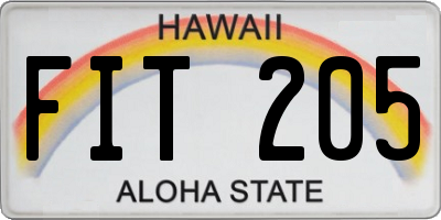 HI license plate FIT205