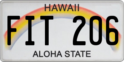 HI license plate FIT206