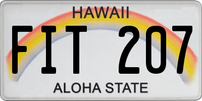 HI license plate FIT207
