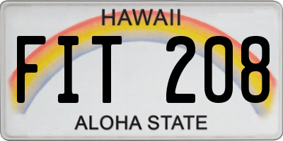 HI license plate FIT208
