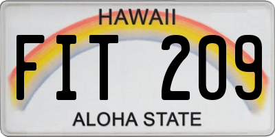 HI license plate FIT209