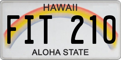 HI license plate FIT210