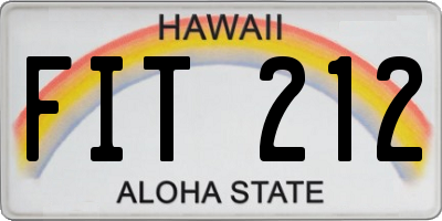HI license plate FIT212