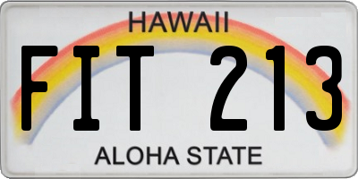 HI license plate FIT213