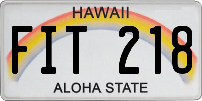 HI license plate FIT218