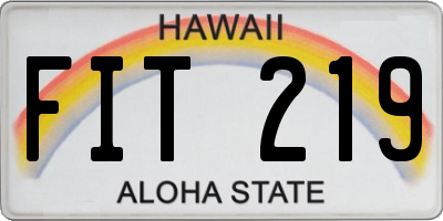 HI license plate FIT219