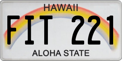 HI license plate FIT221