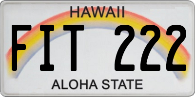 HI license plate FIT222