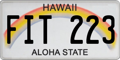 HI license plate FIT223