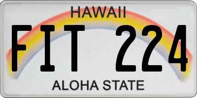 HI license plate FIT224