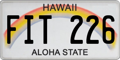 HI license plate FIT226