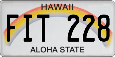 HI license plate FIT228