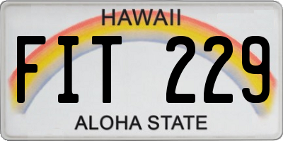 HI license plate FIT229