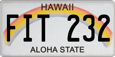 HI license plate FIT232