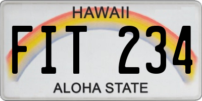 HI license plate FIT234