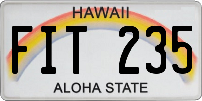 HI license plate FIT235