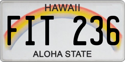 HI license plate FIT236