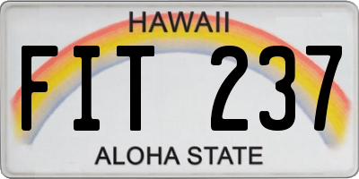 HI license plate FIT237