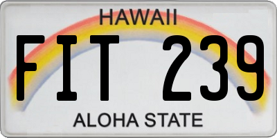 HI license plate FIT239