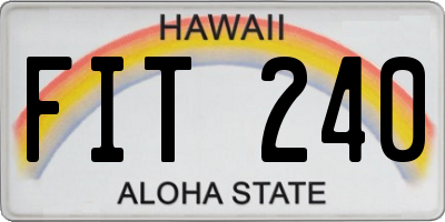 HI license plate FIT240