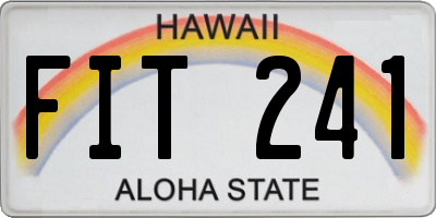 HI license plate FIT241