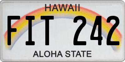 HI license plate FIT242