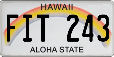 HI license plate FIT243