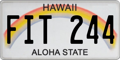 HI license plate FIT244