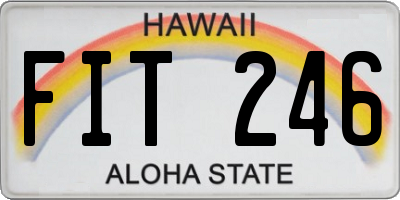 HI license plate FIT246
