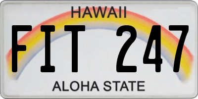HI license plate FIT247
