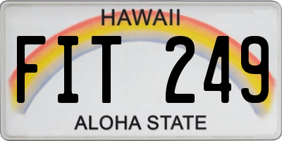 HI license plate FIT249