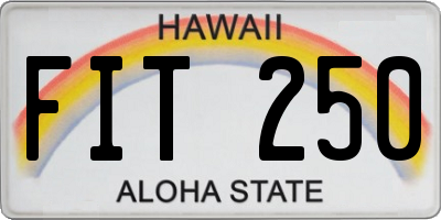 HI license plate FIT250