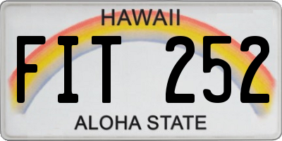 HI license plate FIT252