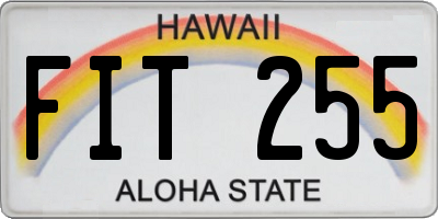 HI license plate FIT255