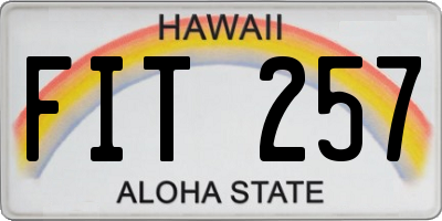 HI license plate FIT257