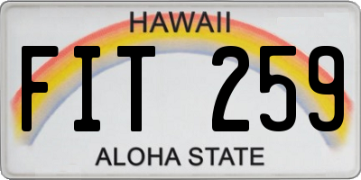 HI license plate FIT259
