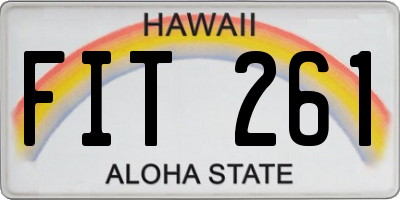 HI license plate FIT261