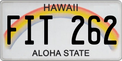 HI license plate FIT262