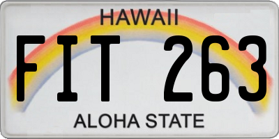 HI license plate FIT263