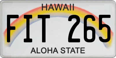 HI license plate FIT265