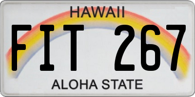 HI license plate FIT267