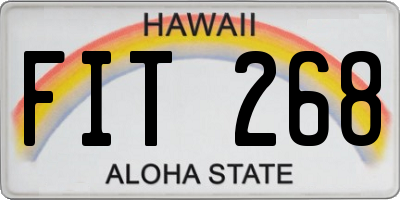 HI license plate FIT268